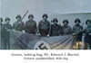 Pfc. Edward J. Barrett andf others with flag, 405-Hq