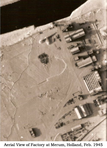 Aerial view of Merum, Holland factory, Feb. 1945