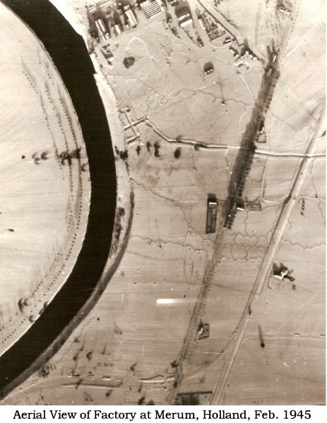 Aerial view of Merum, Holland factory, Feb. 1945