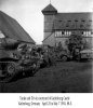 Tanks and GI's in courtyard of Katlenburg Castle, Katlenburg, Germany, April 22 to May 7, 1945, 88-E