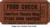 Stage Door Canteen food ticket
