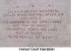 Honour Court - Inscription