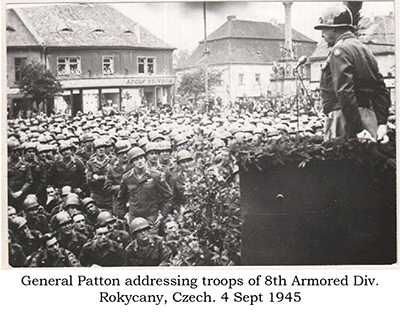 Patton at Rokycany, Czech, 4 Sept 45
