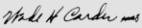 Signature of Cap't Wade H. Carder