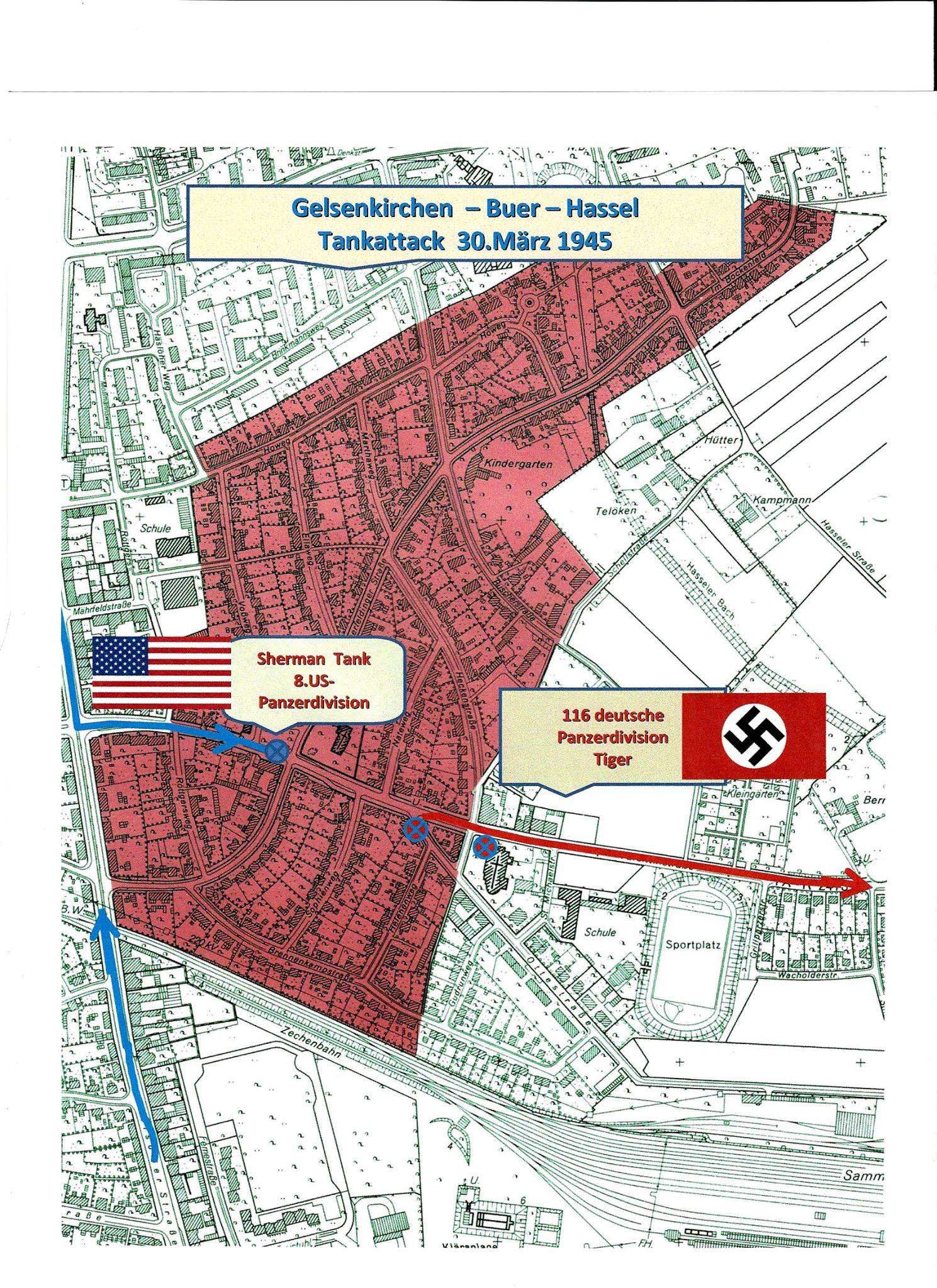 80-A Map of Beur Hassell engagement 30 March 1945