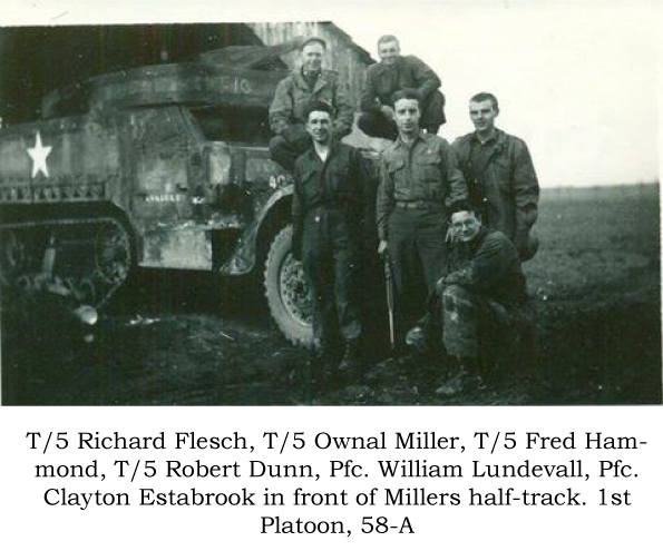 1st Platoon, Flesch, Miller, Hammond, Dunn, Lundevall, Estabrook   58-A