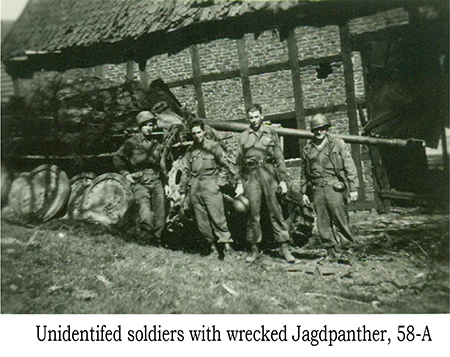 Doldiers with wrecked Jagdpanther,Duderstadt 58-A