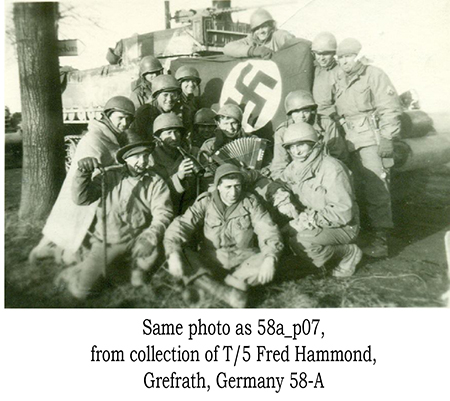 Soldiers w Nazi flag,Grefrath Germany 58-A