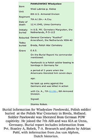 Polish soldier grave Wladyslaw Pawlowski, 7-A