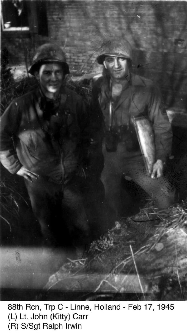 Lt. John Carr, and S/Sgt Ralph Irwin. 88-C