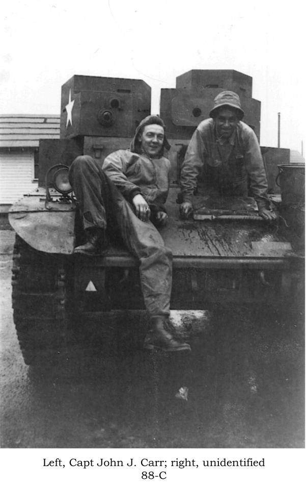 Left, Capt. John J. Carr; right unidentified, 88-C