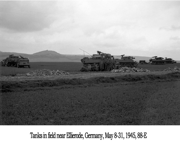 Tanks in field near Ellierode, Germany, May 8-31 1945, 88-E