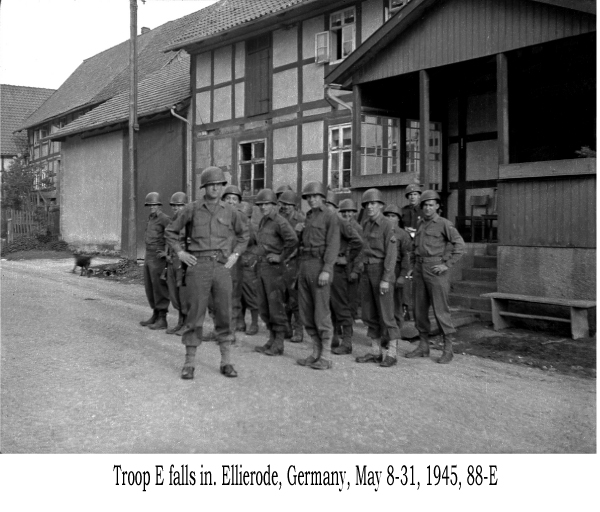 Troop E falls in. Ellierode, Germany, May 8-31, 1945, 88-E