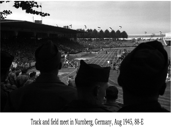 Track and field meet in Nurnberg, Germany, Aug 1945, 88-E