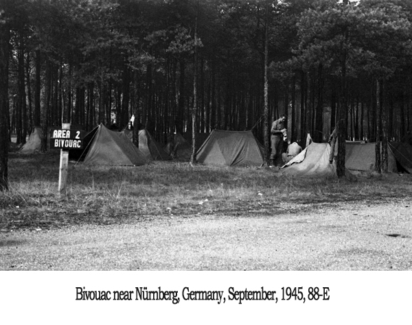 Bivouac near Nurnberg, Germany, September 1945