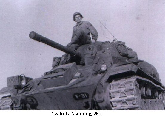 Pfc Billy Manning (on tank), 88-F