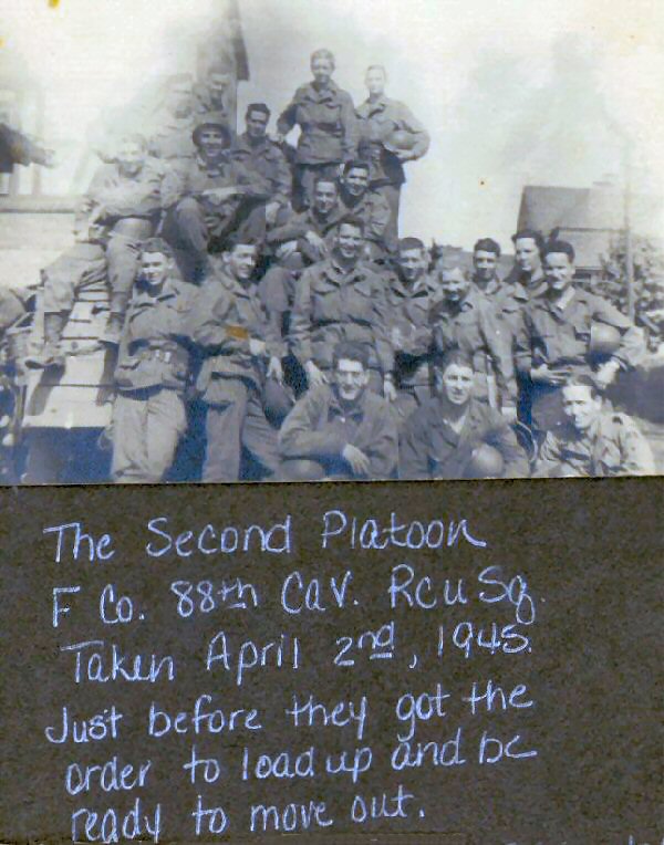 2nd Platoon, 88-F, Apr 2, 1945