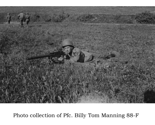 Soldier with machine gun. Collection of Pfc. Billy Tom Manning, 88-F