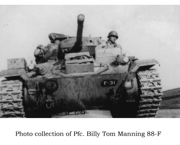 Tank. Pfc. Billy Tom Manning, 88-F