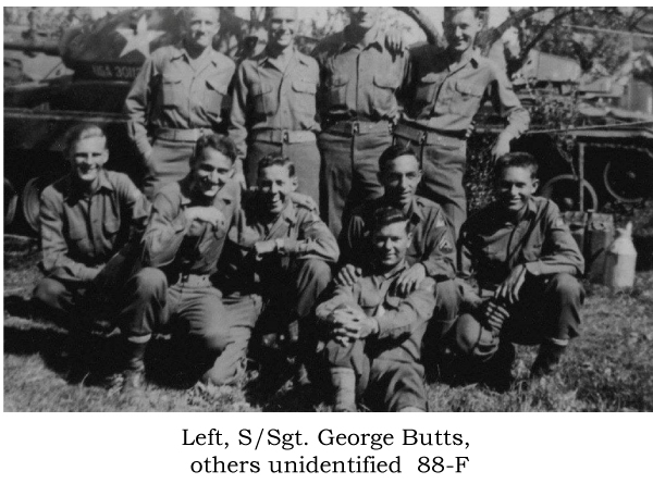 Left, S/Sgt. George Butts others unknown, 88-F