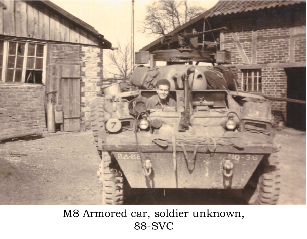 M8 armored car, soldier unknown, 88-Svc