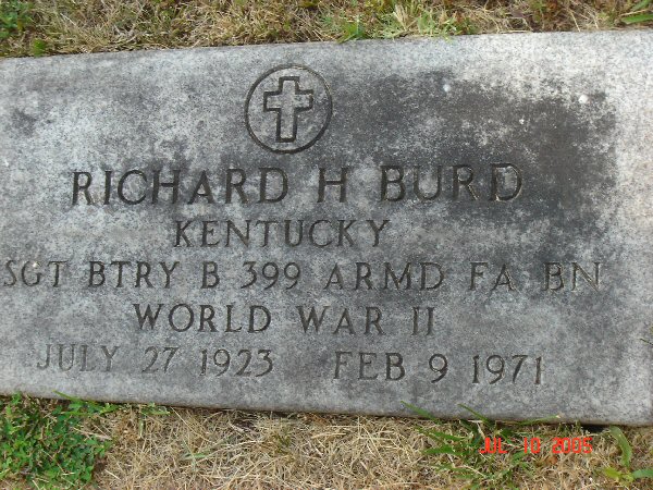 Gravesite of Richard H. Burd, 399-B