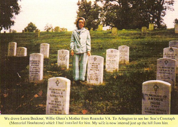 Mother of Willie Glenn Beckner, 80-A, at gravesite