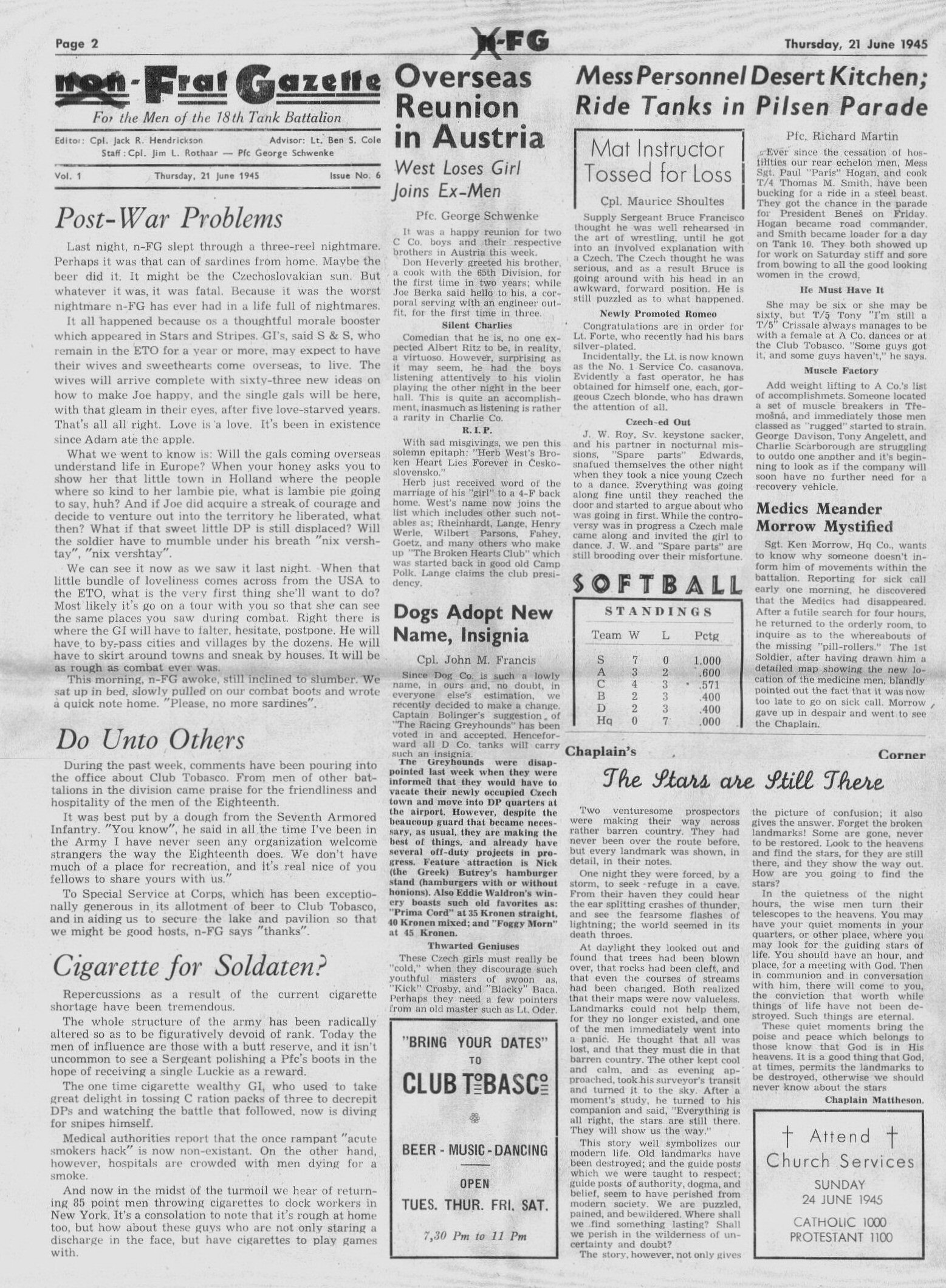 Non-Frat Gazette - 21 June 45 - 2