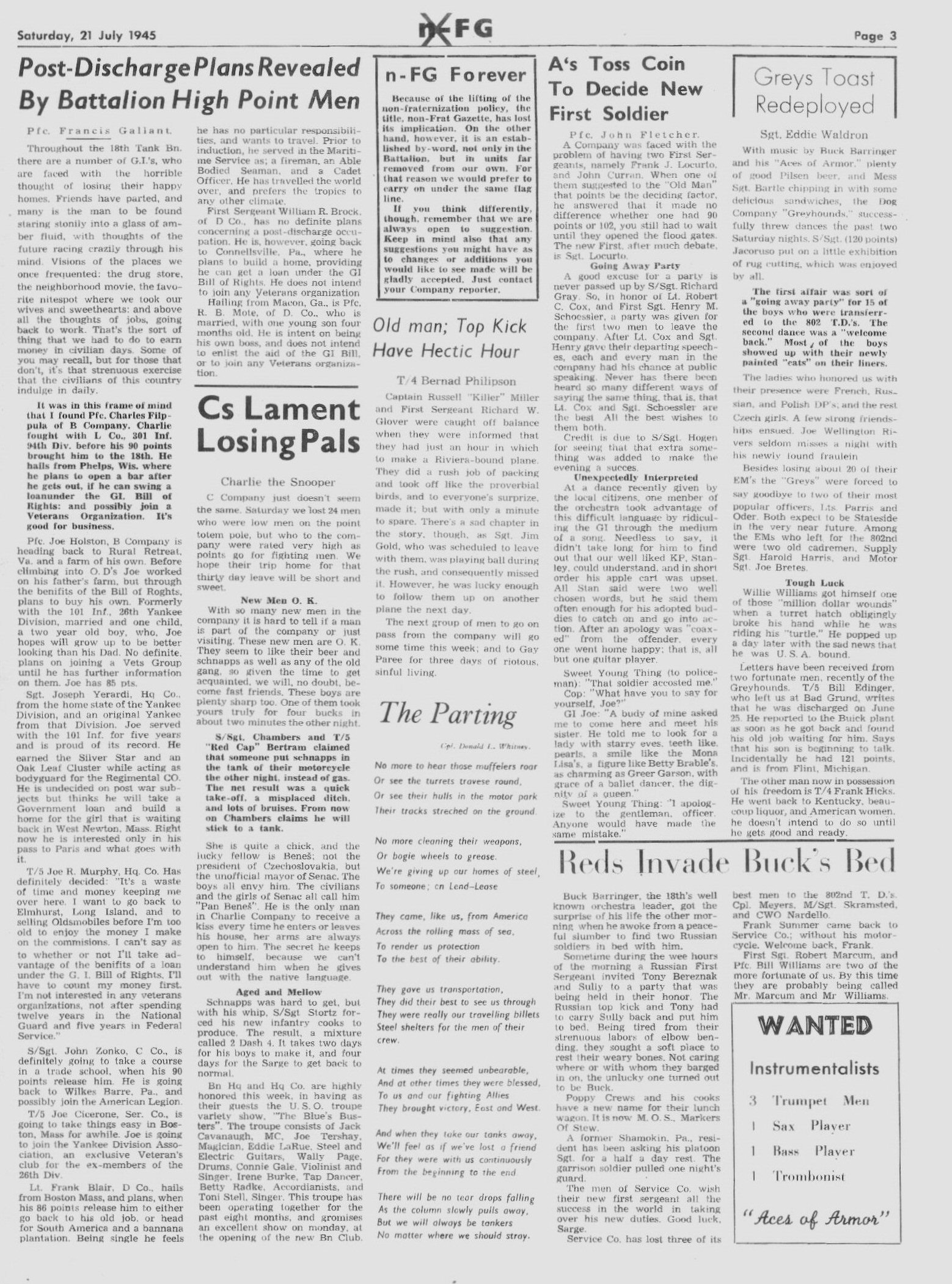 Non-Frat Gazette - 21 July 45 - 3