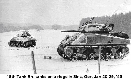 18th Tank Bn Tanks, Sinz, Ger.